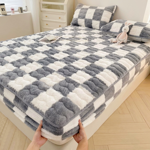 <span class=keywords><strong>Drap</strong></span> de lit en <span class=keywords><strong>flanelle</strong></span> 3D épais à trois couches, chaud pour l'hiver, <span class=keywords><strong>housse</strong></span> de protection de matelas en velours, <span class=keywords><strong>drap</strong></span>-<span class=keywords><strong>housse</strong></span> - Product Image 2