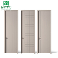 Portes intérieures en PVC style bois pour maison, panneaux écologiques pour villa, salle de bain, appartement, projet