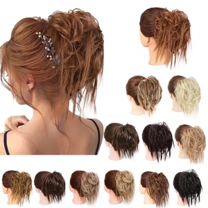 Gary Brown Elástico Cuerda para el cabello Sintético Desordenado <span class=keywords><strong>Scrunchie</strong></span> Rizado Chignon Donut Hair <span class=keywords><strong>Bun</strong></span> Pad para extensiones de cabello - Product Image 2