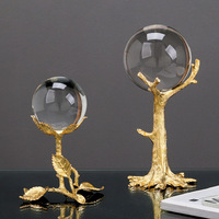 Boule de cristal or, métal de luxe, décoration de la maison, nouvelle collection 2021