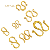 Fermoir à crochet en acier inoxydable KAVNAR plaqué or 18 carats, forme S et M, pour bracelet, collier, fabrication de bijoux DIY