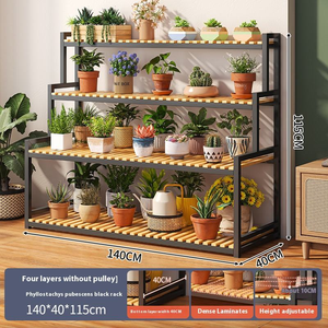 Support de <span class=keywords><strong>Plantes</strong></span> Métallique Réglable à 3/4/5 Niveaux pour Intérieur et Extérieur, Étagère à Fleurs pour Salon, Balcon, <span class=keywords><strong>Jardin</strong></span> KC-R1054 - Product Image 4