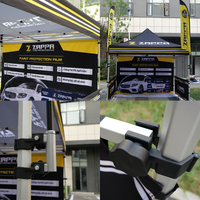Tente promotionnelle personnalisée mobile d'intérieur avec logo, gazebo pliant 10 x 10 pour événements et salons professionnels sur le marché européen