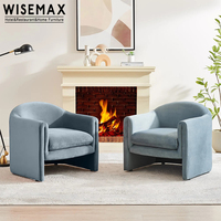 WISEMAX FURNITURE Chaise de détente nordique moderne haut de gamme pour les loisirs Mobilier de salon Chaise d'appoint en tissu et en bois pour le salon