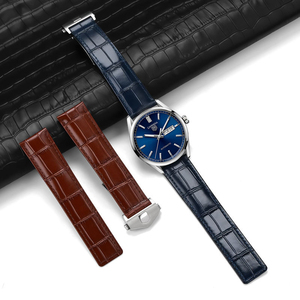 Correa de Reloj de Cuero Genuino con Cierre Plegable Universal para <span class=keywords><strong>Tag</strong></span> <span class=keywords><strong>Heuer</strong></span> de 20 mm y 22 mm, Correa de Cuero de Lujo con Dijes - Product Image 1