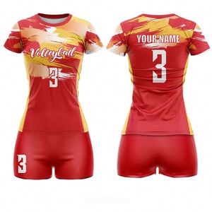 Maillots de volley-ball personnalisés imprimés par transfert thermique, vêtements de sport décontractés pour adultes, ensembles unisexes, 100% polyester - Product Image 3
