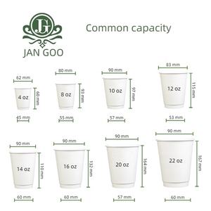 أكواب قهوة ورقية مع غطاء مطبوعة مخصصة مزدوجة الجدار 4 أونصة/8 أونصة/10 أونصة/12 أونصة/14 أونصة/16 أونصة - Product Image 3