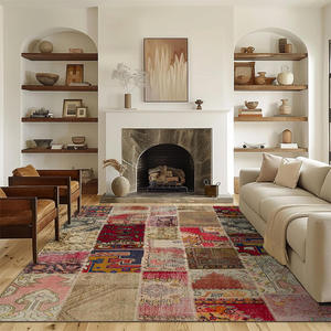 พรมปูพื้นสไตล์อเมริกันเรโทรลายโมร็อกโก รูปทรงสี่เหลี่ยมผืนผ้า ทำจากเส้นใยโพลีเอสเตอร์ สำหรับตกแต่งบ้าน ห้องนั่งเล่น โซฟา ห้องนอน ห้องน้ำชา - Product Image 4