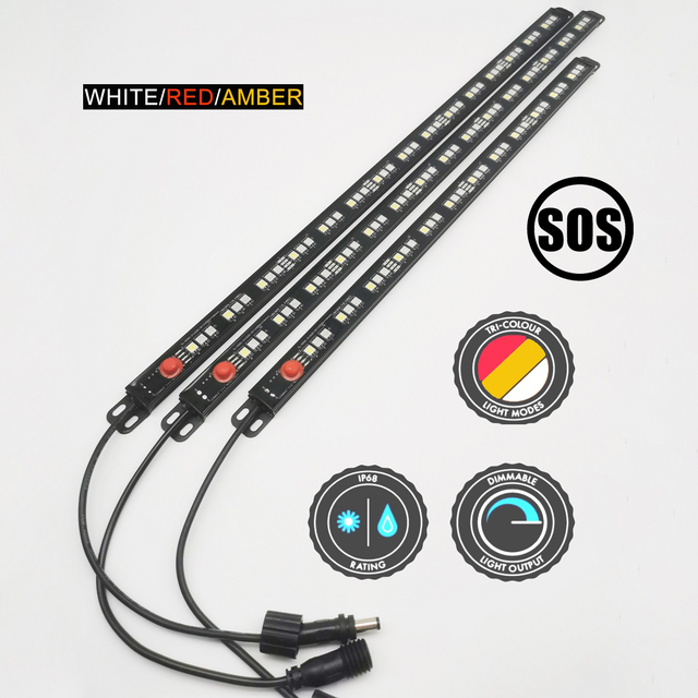 IP68 Waterproof 12V Tri-colour Aluminum LED Strip Light bar Camping Light Outdoor Boat Offroad caravan Lighting