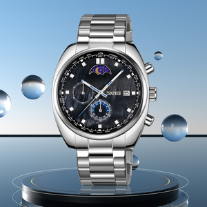 Reloj SKMEI 9325 para Hombre, Deportivo, Cuadrado, de Lujo, Estilo Antiguo, de Negocios, Luminoso, de Cuarzo, Acero Inoxidable, Analógico, con Fase Lunar, Fecha y Cronógrafo - Product Image 4