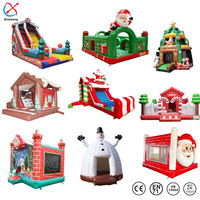 Château Gonflable de Noël 2026 en PVC avec Toboggan et Combo Homme en Pain d'Épices pour Enfants – Idéal pour la Location de Fêtes