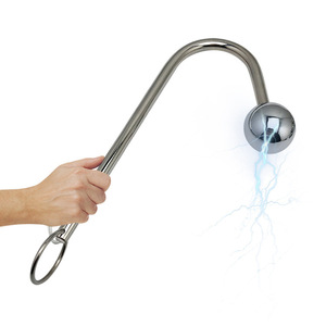 Plug Anale Elettrico in Metallo a Tre Dimensioni con Gancio, Massaggiatore Corporeo, Giocattolo Sessuale BDSM Fetish per Uomo e Donna - Product Image 1