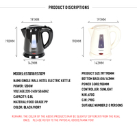 Bouilloire électrique EASTON pour chambre d'hôtel, avec plateau d'accueil pour thé et café