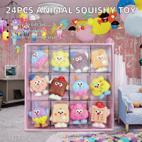 Lot de 24 porte-clés animaux squishy, jouet anti-stress à rebond lent, dessin animé Kawaii, unisexe, à partir de 14 ans, boîte surprise cadeau