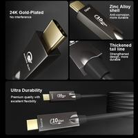 Cable USB-C a Tipo C AOC de Fibra Óptica USB3.2 de 10 Gbps con Logotipo OEM ODM, 10 Metros de Alta Velocidad para Computadora y Auriculares
