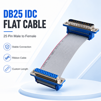 Cable Plano D-sub de 25 Pines Macho a Hembra DB25 IDC de 100 mm para Máquina CNC y Control Industrial