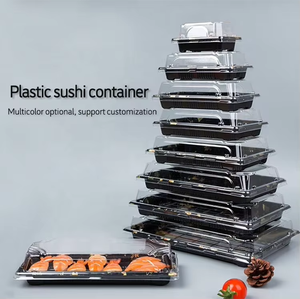 Boîte à <span class=keywords><strong>sushi</strong></span> en plastique dégradable jetable emballage de plateau de couverture de récipient alimentaire pour <span class=keywords><strong>sushi</strong></span> plateau jetable écologique - Product Image 2