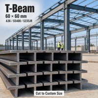 Poutre en T A36 60 x 60 mm en acier pour la construction