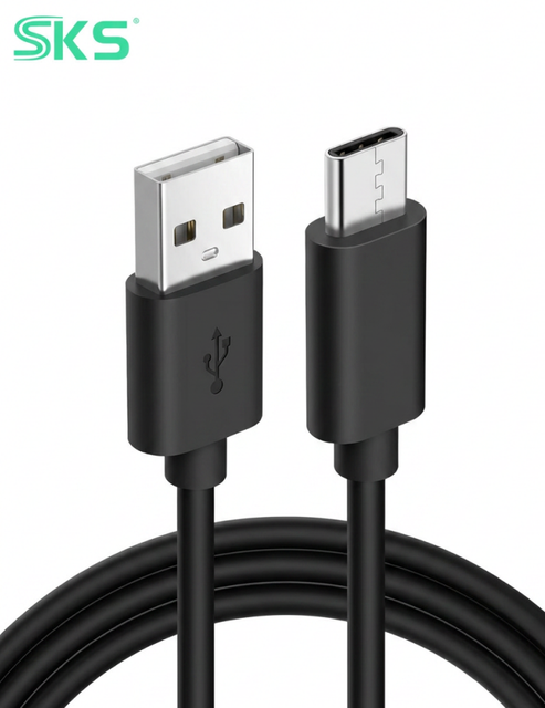 Fast Charging USB Type-C to USB-A Cable with PVC Jacket and Pure Copper Conductor for Android Phones & Devices 1m/2m Black