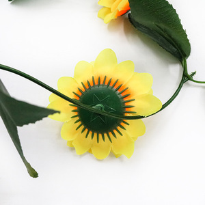 Artificial Sunflower Vine 2.3m Length Plastic Fake Flower <b>Decor</b> For Home <b>Wall</b> Air Conditioner Decoration Green <b>Leaves</b> - Product Image 5