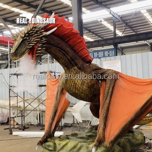 Dinosaurio gigante personalizado para interiores Dragón alado rojo Modelo animatrónico - Product Image 3