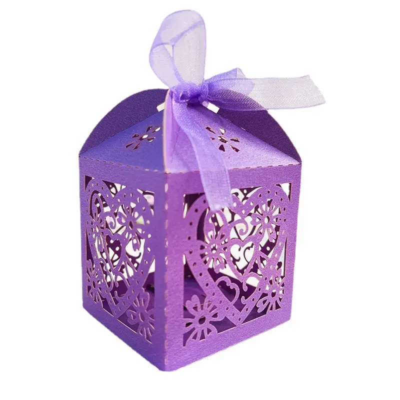 Love Bird Paper Wedding Candy Box Chocolate Laser Cut Gift Box Packaging for Marriage Anniversaire Engagement Party
