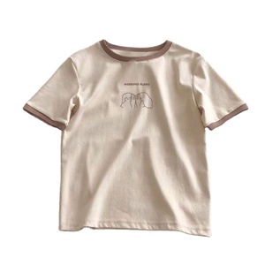Tops pour femmes en gros au prix le plus bas, t-shirt à manches courtes imprimé léger - Product Image 3