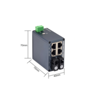 Switch industriel mini Gigabit 2 ports fibre SC 4 ports RJ45 20KM SMF MMF en cascade pour environnements difficiles