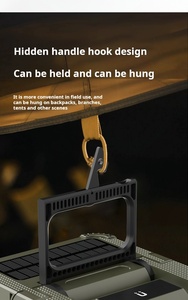 Manyetik kanca ile güneş katlanabilir İş işık LED el feneri 1/4 ''delik 2000 lümen 5000mAh kamp feneri açık acil - Product Image 5