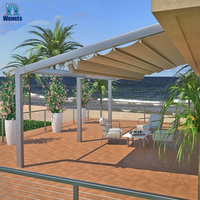 Auvent escamotable de pergola escamotable électrique fixée au mur de toit pour le patio et le restaurant
