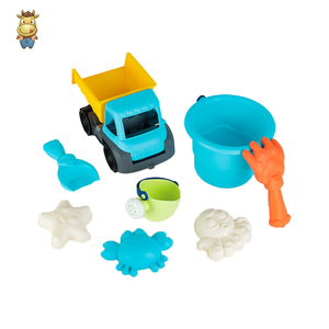 Ensemble de seaux de plage pour enfants, 8 pièces, avec camion à benne basculante, pinces à crabes, moules d'animaux marins - Product Image 1