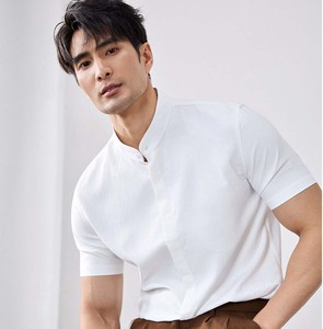 Camisas de Exportación de China para Hombre, Camisa Blanca de Verano, Estilo Casual, Retro, de Manga Corta, Acepta Personalización, Precio Más Bajo - Product Image 4