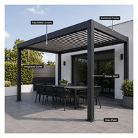 Sistema de Techo de Lamas Ajustables Impermeables, Fácil de Montar, para Exteriores, Patio, Balcón, Jardín, Gazebo, de Aluminio