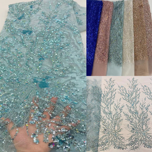 Dentelle florale multicolore branche d'arbre paillettes dentelle perlée dentelle florale grappe paillettes dentelle perlée - Product Image 6