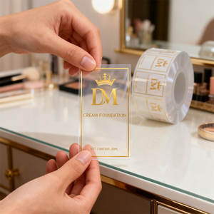 Etichette Autoadesive Personalizzate con Logo Stampato, Impermeabili, in Lamina d'Oro, Etichette Trasparenti per Cosmetici con Testo e Logo Personalizzati - Product Image 4