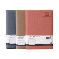 Cuaderno A5 de Cuero PU con Textura de Tela, Icono Grabado, 100 Hojas Rayadas de 100GSM, 3 Colores, Papelería de Oficina, Venta al por Mayor