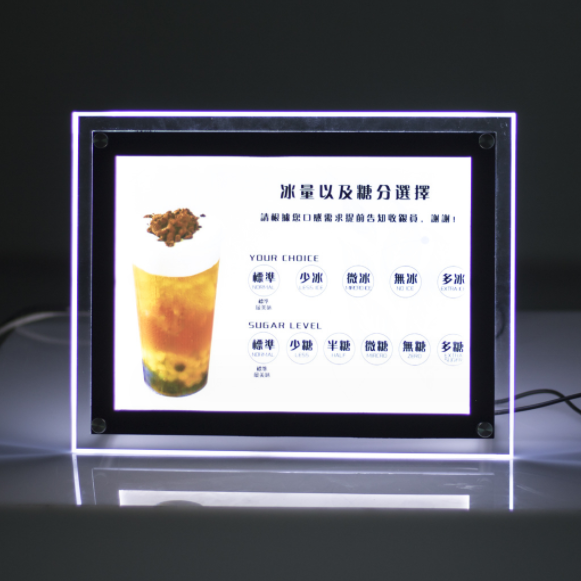 Window Display Led Crystal Lighting Box Slim Led Advertising Light Boxes A3 A4 Double/Single Side Poster Backlit Acrylic Panel