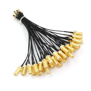 Connecteur Mhf4 UFL vers broche mâle, connecteur de cloison, <span class=keywords><strong>jack</strong></span> RG 1,13 mm, micro-coaxial, gaine en PVC, câble pigtail 50 ohms, assemblage noir, utilisation en extérieur - Product Image 1