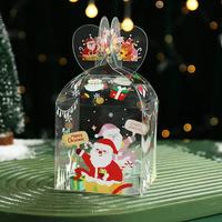 Boîte cadeau de Noël transparente en PET pliable avec motif Père Noël