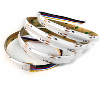 Vente en gros d'usine, bande LED flexible COB RGBCCT 12 mm 896 LED/m, DC24V, blanc chaud, rouge, bleu, éclairage linéaire Tira, UL