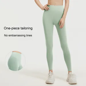 Pantaloni da Yoga sportivi con Lifting a <span class=keywords><strong>vita</strong></span> alta 2025 da donna pantaloni da Yoga <span class=keywords><strong>senza</strong></span> <span class=keywords><strong>cuciture</strong></span> aderenti alla moda color pesca con Logo <span class=keywords><strong>in</strong></span> <span class=keywords><strong>vita</strong></span> - Product Image 3