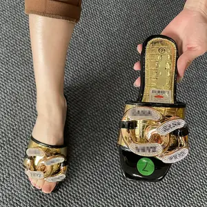 2023 Wholesale Popular fashion luxury designer famous brands Ladies Latest Sandals Indoor Outdoor Flat Slides Women Slippers