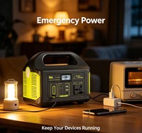 Nouvelle Station d'Énergie Portable 500W 2026, Générateur Solaire LiFePO4 461Wh, Compresseur d'Air, Démarreur de Voiture, Charge Sans Fil, Télécommande