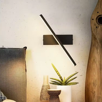 Applique Murale Murale de Chevet Standard UE Orientable à 330 Degrés, Angle Réglable, Éclairage LED Intérieur, Bande Simple en Aluminium