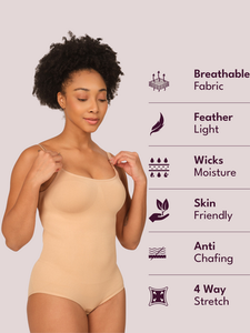 Faja Moldeadora de Cuerpo Entero sin Costuras para Mujer, Control de Abdomen, Tirantes Ajustables, Corte Brief, Reductora, Uso Diario - Product Image 6