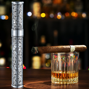 Dericsson LOGO personnalisé Tube à cigares en métal portable Protection extérieure de luxe Accessoires pour étui à cigares - Product Image 3