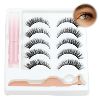 Faux cils en gros sous marque privée, fournisseur de cils 3D en vison synthétique, 10 paires de cils en bande effet œil de chat, véganes