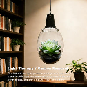 Vase intelligent électronique de bureau 3-en-1 avec lumière <span class=keywords><strong>LED</strong></span> pour culture de plantes, idéal pour la maison, le bureau, la suspension murale et le jardinage en petits espaces - Product Image 2