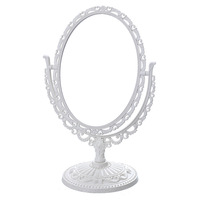 Miroir de maquillage de table personnalisé rétro en forme de cœur, double face, ovale, rose, violet, miroir de beauté de vanité, outil Espejo