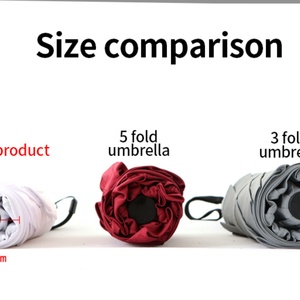 Paraguas de Bolsillo Mini Plegable Manual de 6 Varillas de Fibra de Carbono Ultraligero de Lujo con Poliéster, Regalos Empresariales, Viajes, Todo en Uno - Product Image 6